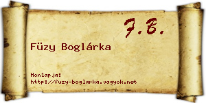Füzy Boglárka névjegykártya